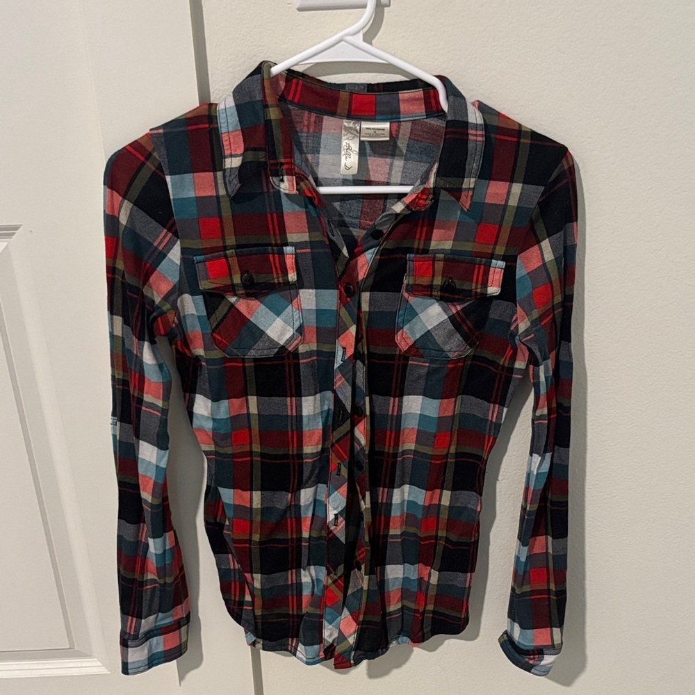 Bella D. Red and Blue Plaid Shirts - Picture 3 of 5